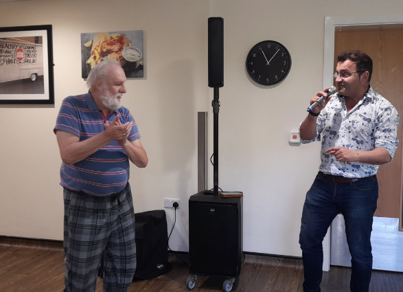 Resident enjoying entertainment 