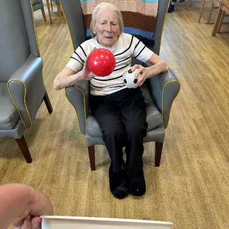 Resident enjoying an activity