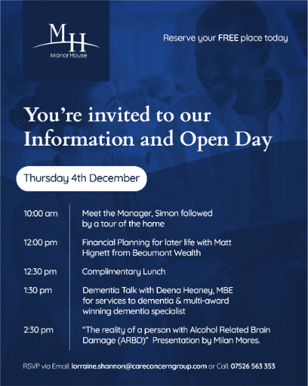 Mental Health drop in at Manor House Care Home